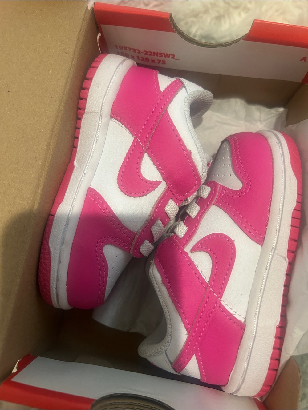 Nike Kids White & Hot Pink Hook-and-Loop Sneakers